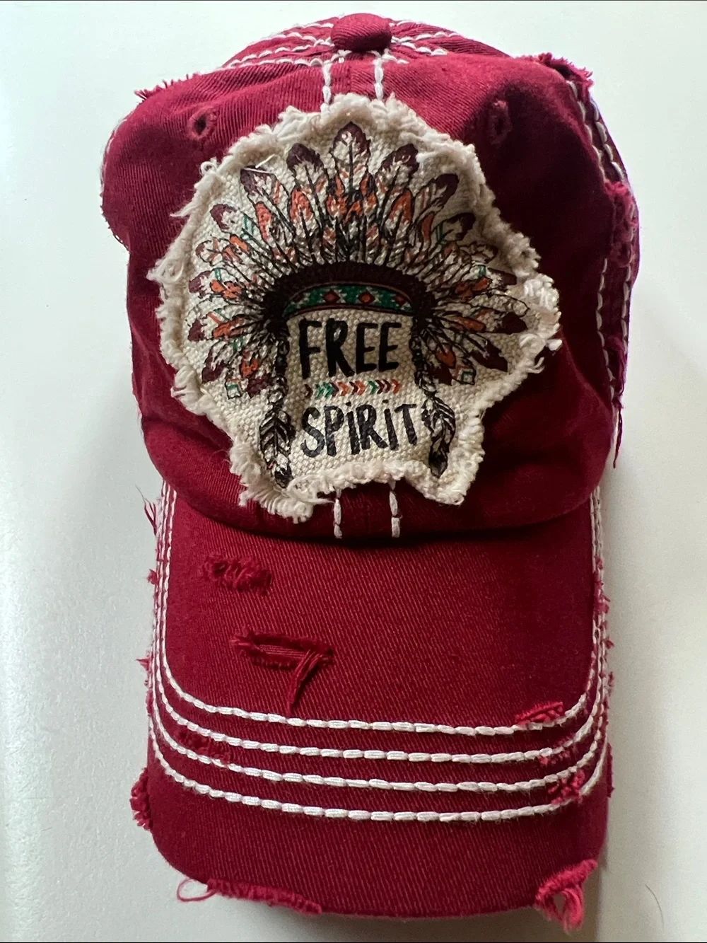 Free Spirit distressed ball cap. NWOT.